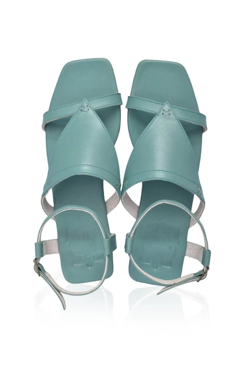 Kanvaz Ankle Strap Sandals in Pure White