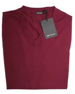 Kiton Vest Bordeaux - V-Neck Cashmere Silk M - EUR 50 REDUCED - SALE