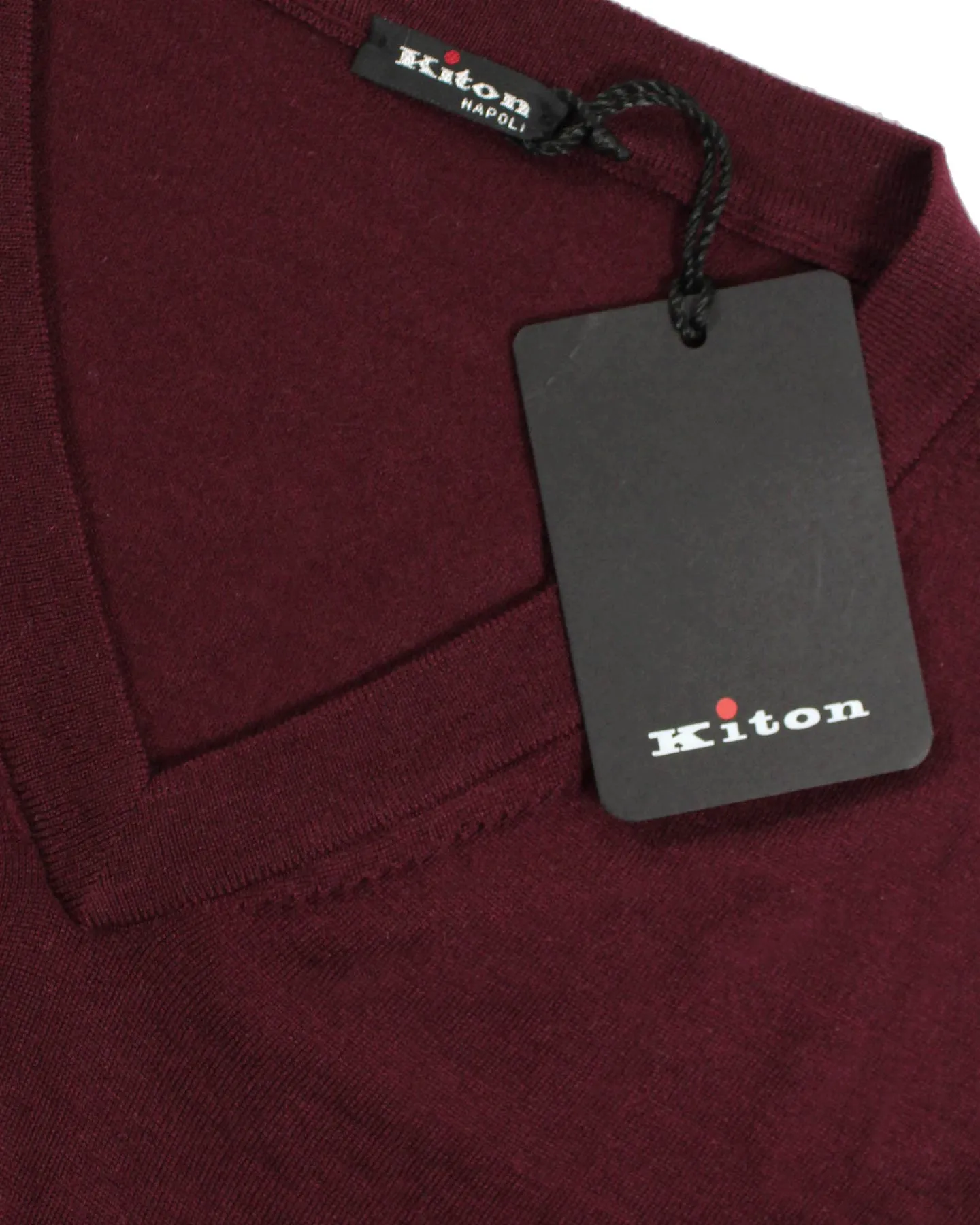 Kiton Vest Bordeaux - V-Neck Cashmere Silk M - EUR 50 REDUCED - SALE