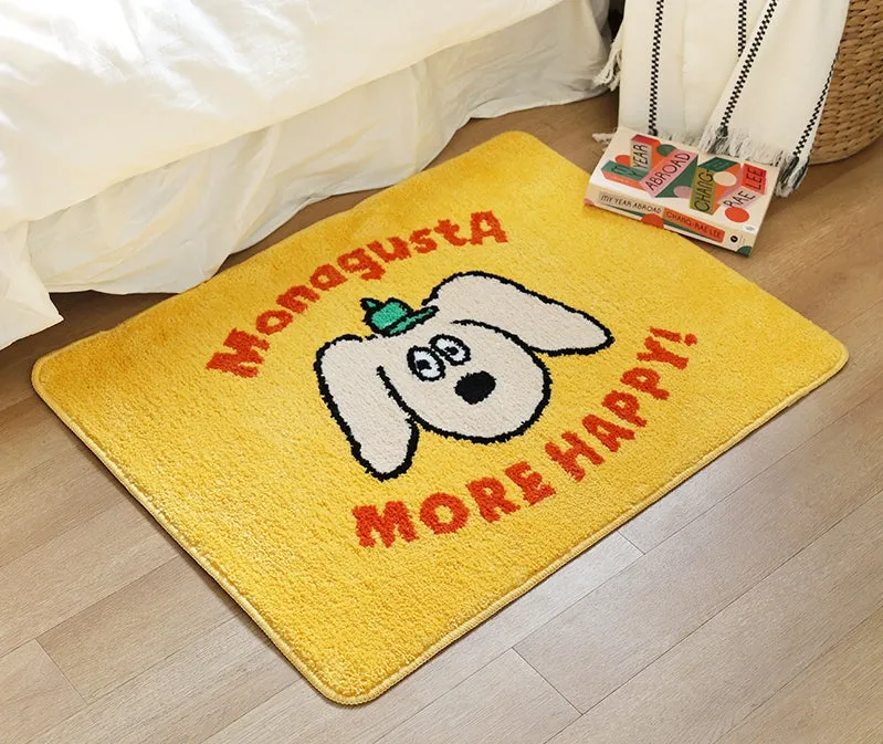 Large Big Yellow Square Cute Animal Dogs Charlie Characters Floor Mats Rugs Bathroom Home Decor Bedroom Door Foot Pads Soft Anti