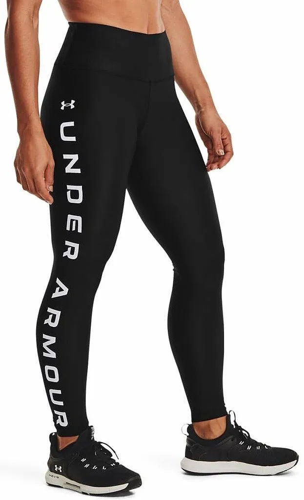 leggings Under Armour HeatGear Armour No Slip Waistband Branded - 001/Black/White - women´s