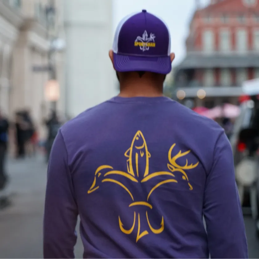 Logo Snapback Fishing Hat - Purple/Gold