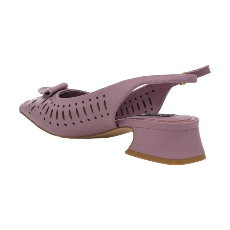 Luciano Barachini RL103F Dècolletè Sling Back Donna Tacco Basso in Vera Pelle Ametista