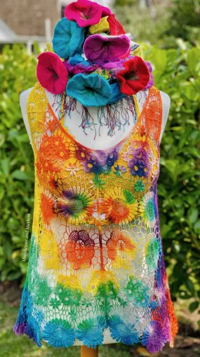 MABEL LACE RAINBOW VEST UK SIZE 10 / 12 / 14 (187)