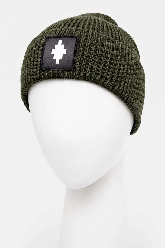 Marcelo Burlon wool beanie Cross Patch Beanie green color  CMLC001F24KNI0015801