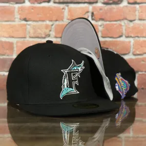 Marlins On-Field Grey Bottom Black Fitted Cap | Florida Marlins 1997 Game Worn World Series Side Patch Gray Under Brim 59Fifty F