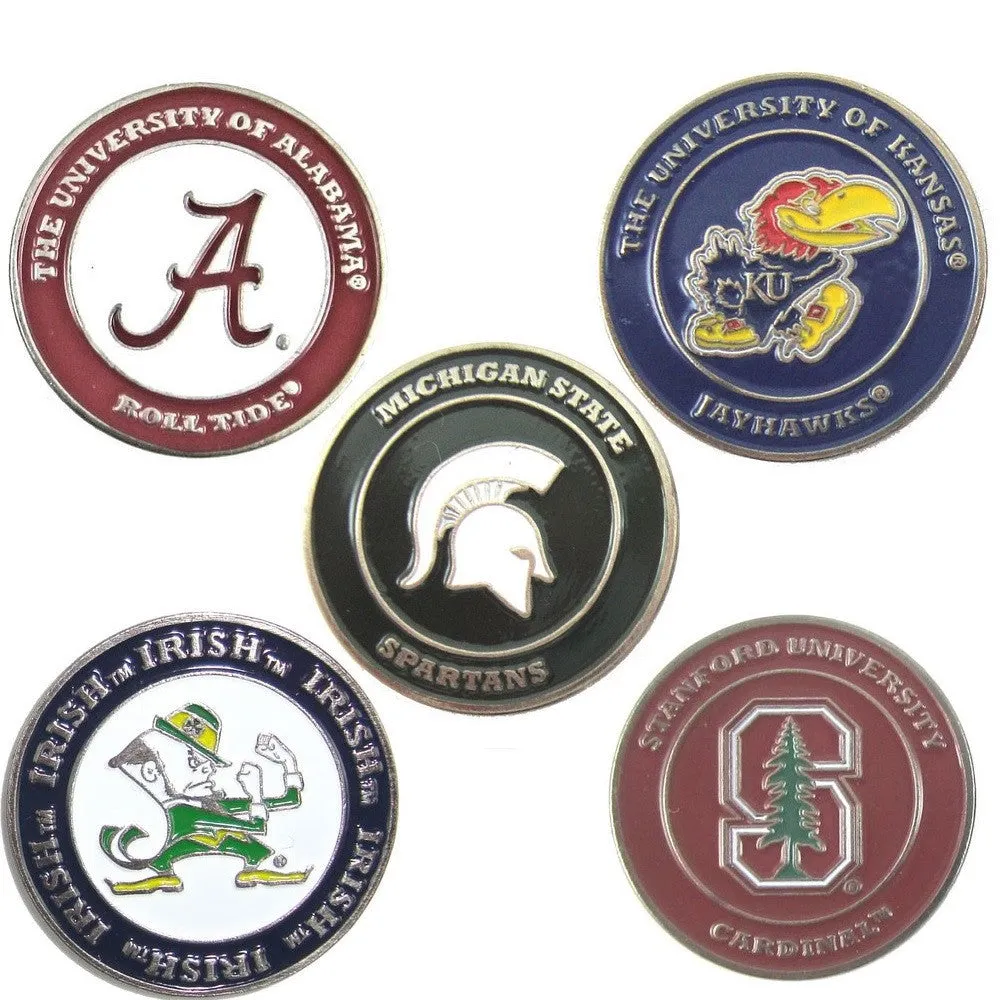 NCAA Double Sided Collegiate Golf Ball Marker Coins