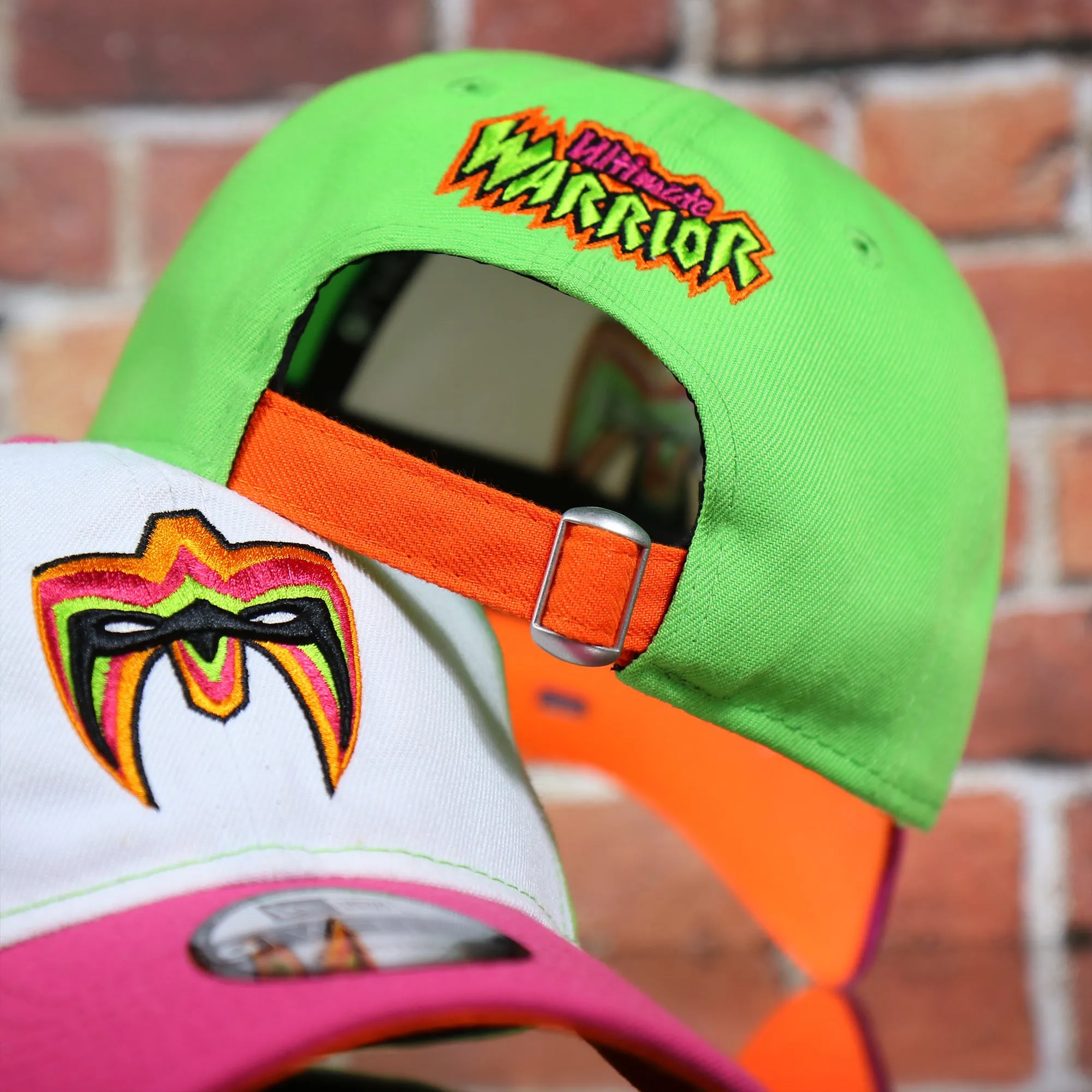 NEW ERA | WWE | ULTIMATE WARRIOR | 9TWENTY DAD HAT | WHITE/LIME/PINK/ORANGE | OSFM