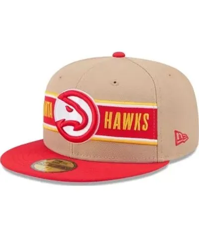 New Era Men's NBA Tan/Red Atlanta Hawks 2024 NBA Draft 59FIFTY Fitted Hat