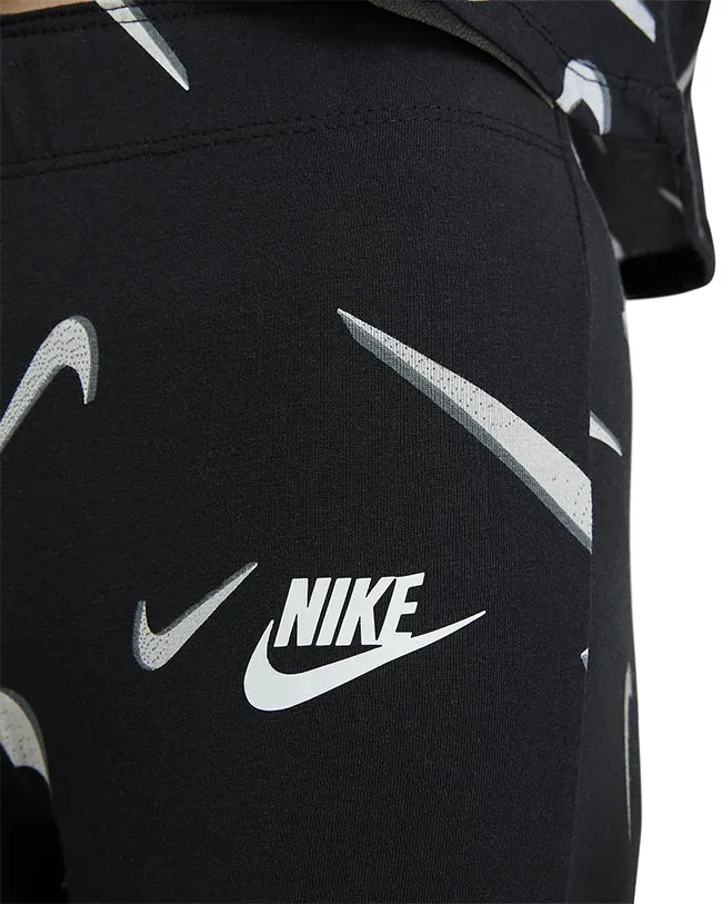 Nike Sportswear Juniors Favourites AOP Leggings Black White