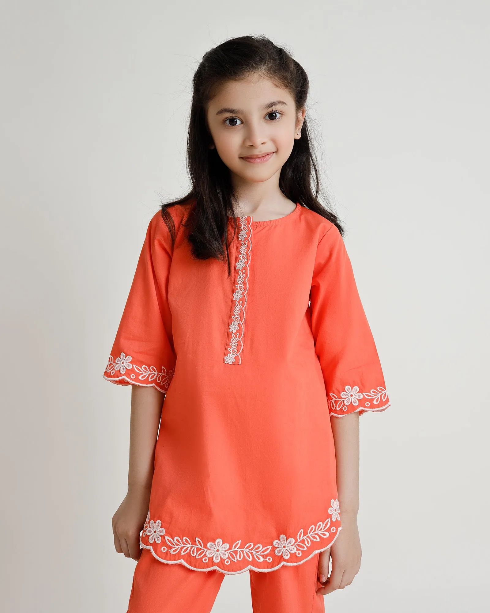 Orange Fusion Tunic Set