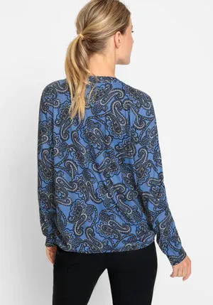 Paisley Print Long Sleeve T-shirt- Olsen