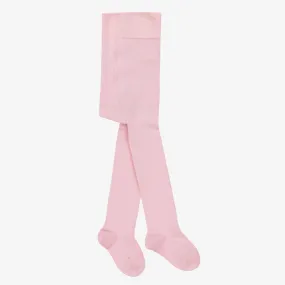 Pale Pink Cotton Knit Baby Tights