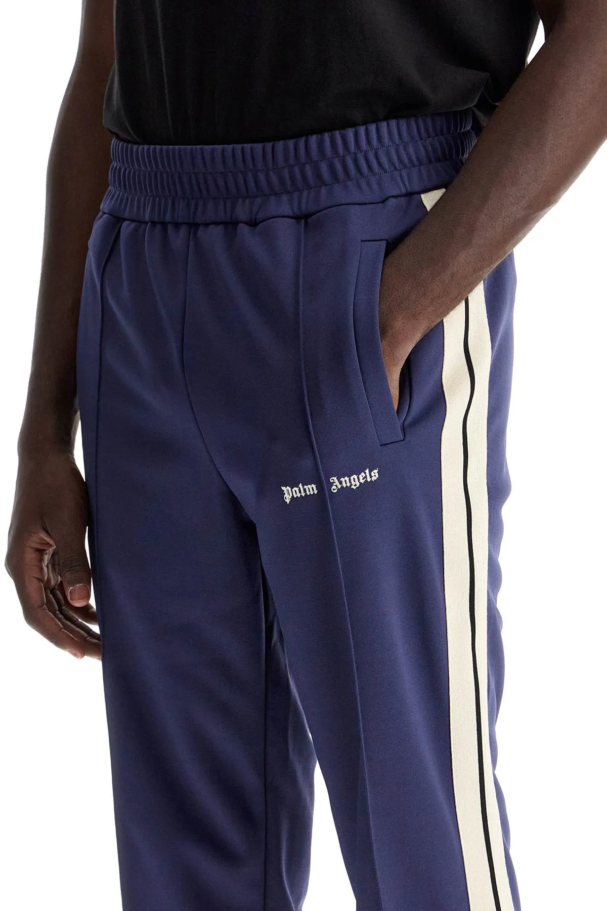 Palm Angels Contrast Band Joggers With Track In   Blue