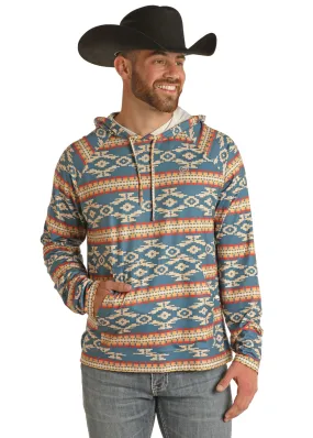 Panhandle Slim Mens Blue Aztec Print Pullover