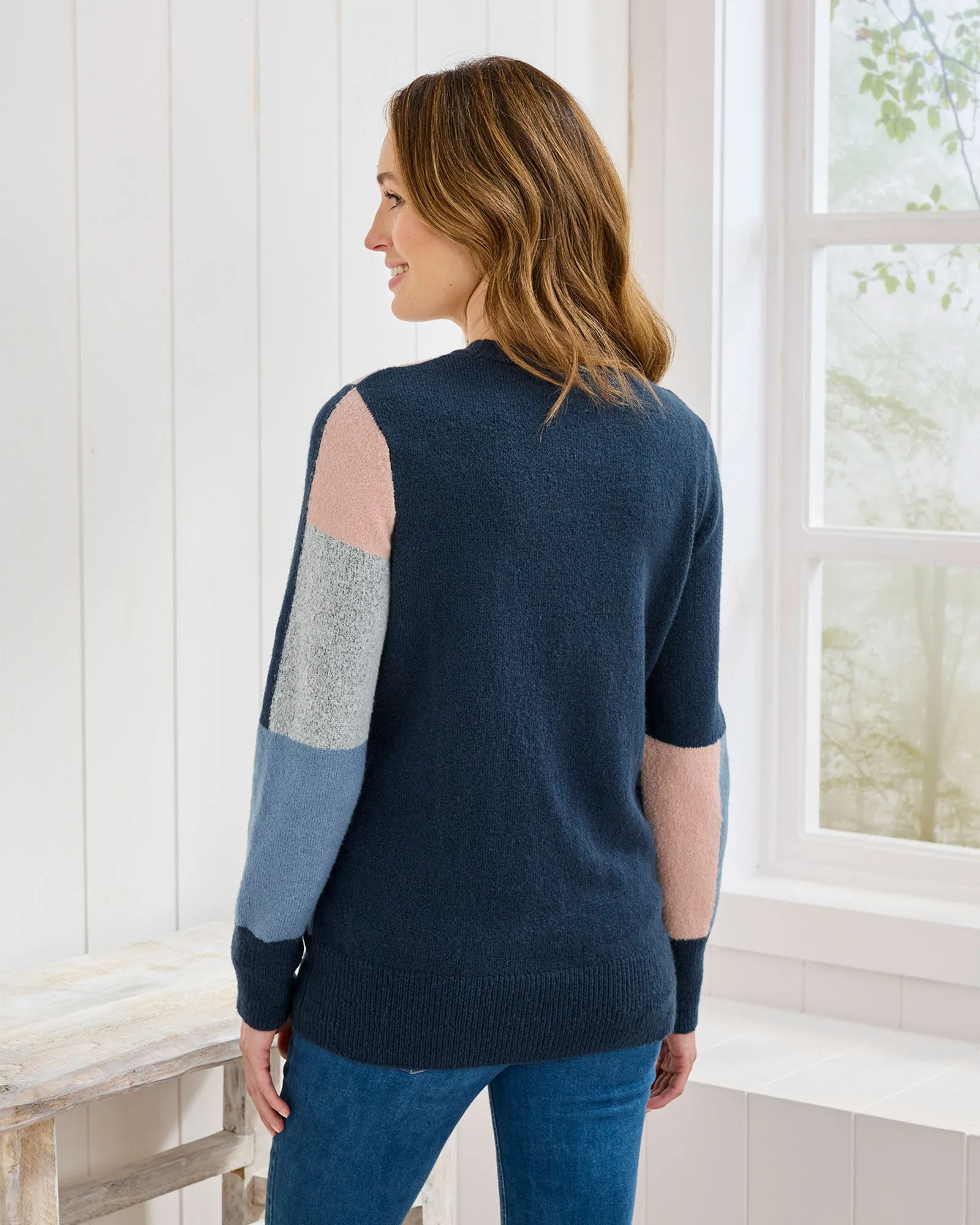 Patchwork Crew Neck Jumper 