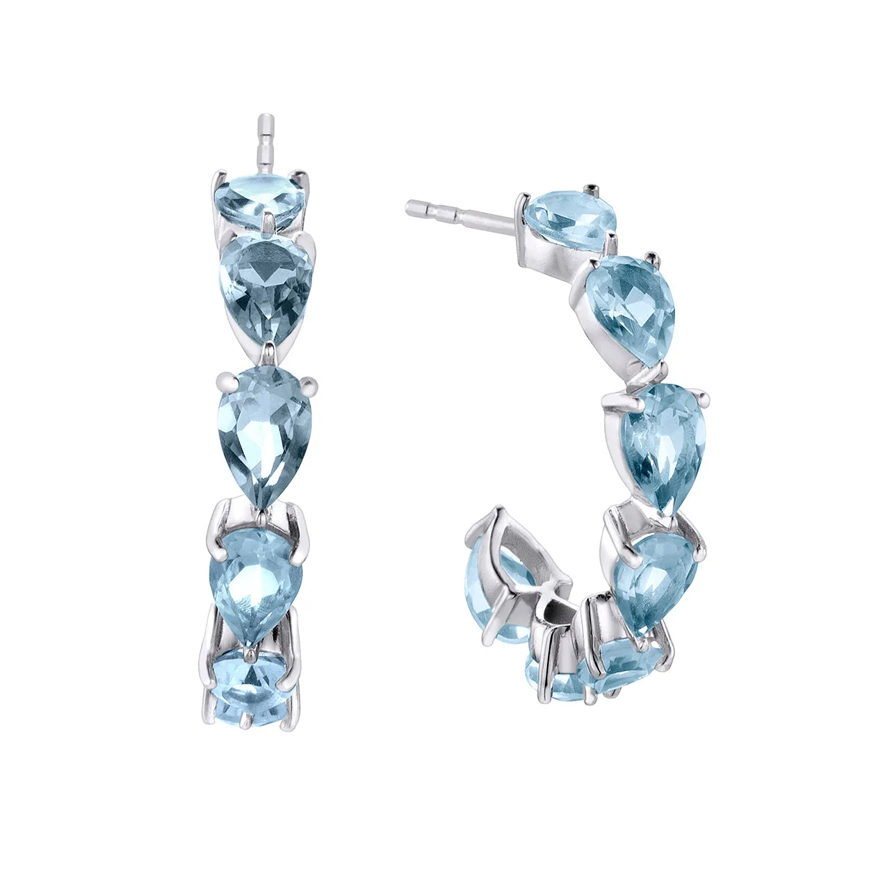 Pendientes Capri Plata 925 con Topacio Azul