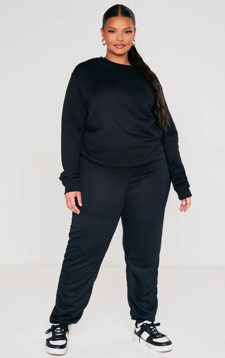 Plus Black Slim Sweat Pant Joggers