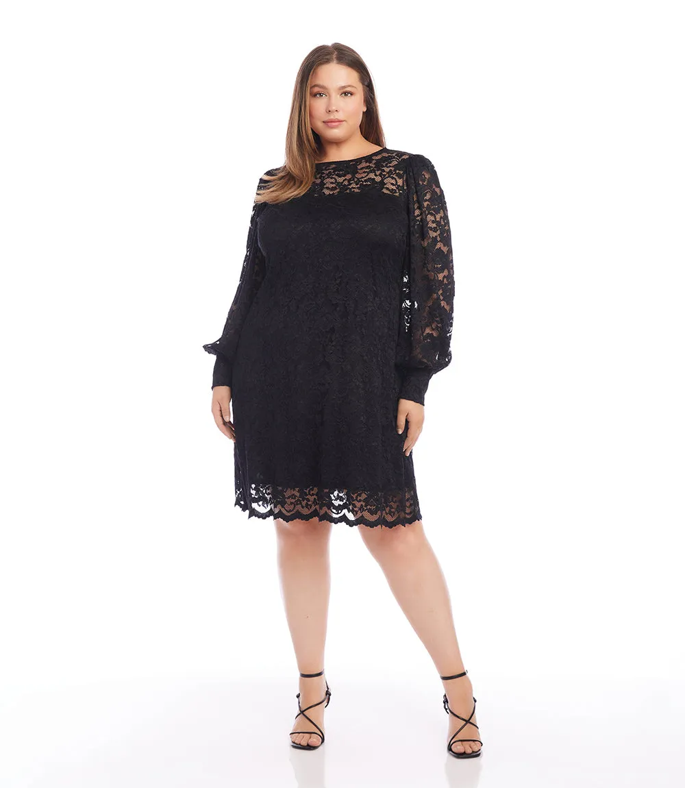 Plus Size Lace Boatneck Dress