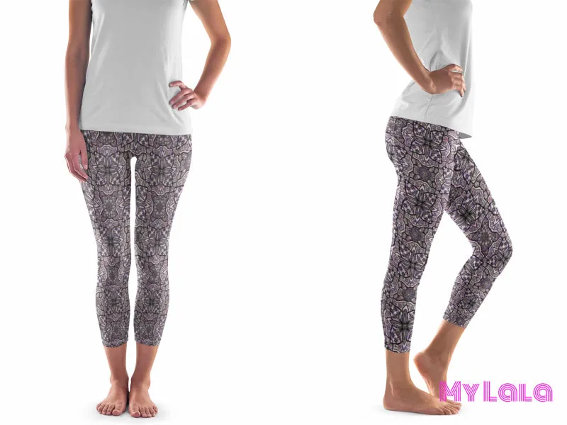Pocketed Yoga Capri OS (Mandala Pop)