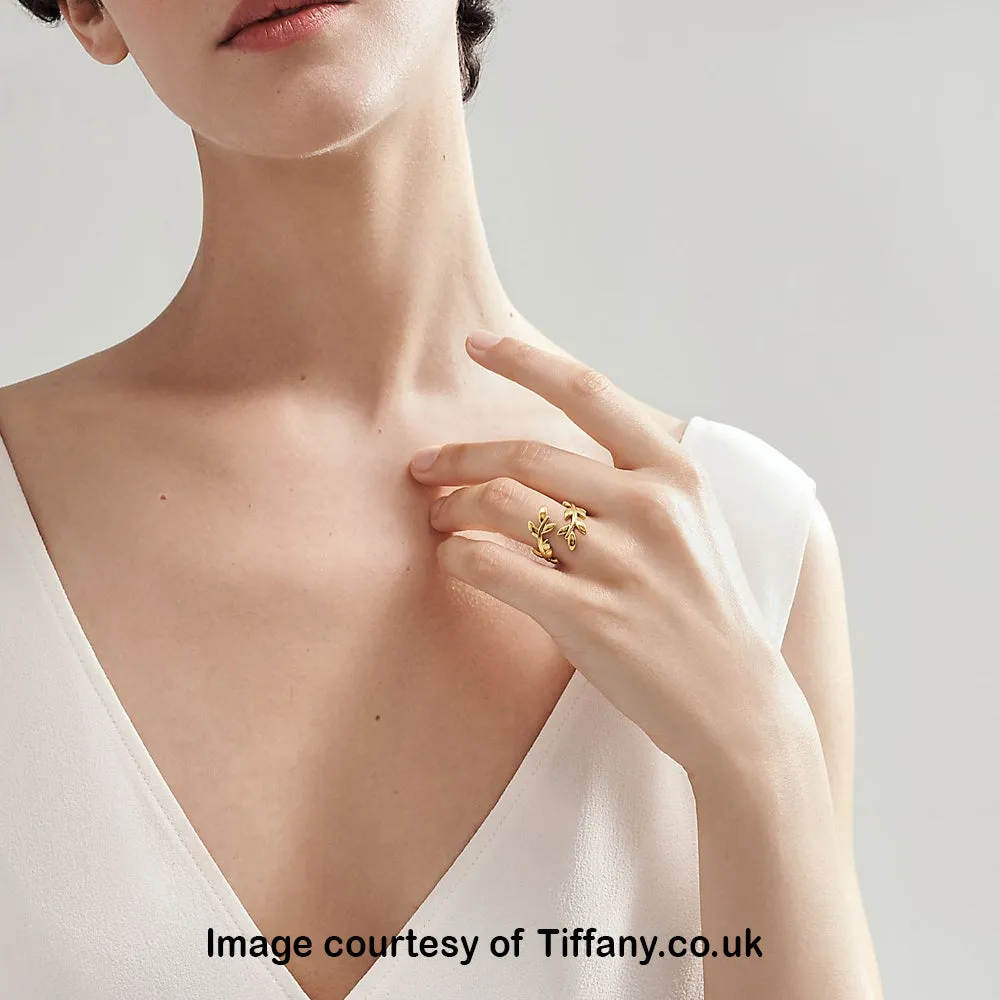 Pre-loved 18ct Yellow Gold Tiffany & Co Paloma Picasso Olive Leaf Bypass Ring