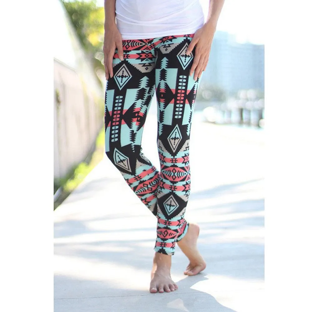 Printed Leggings Sexy Women Lady Fitss High Elastic Pants Multiple color trousers Casual leggings in stock