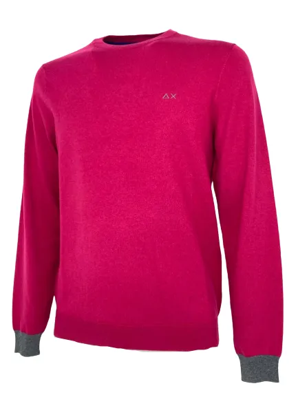 PULLOVER UOMO FUCSIA/GRIGIO MISTO LANA