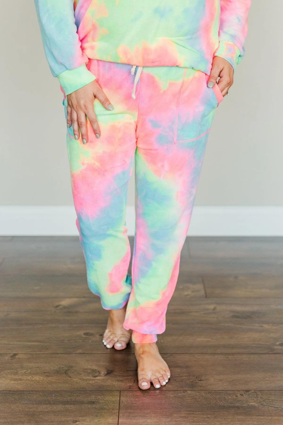 Radiant Smiles Tie-Dye Joggers- Rainbow