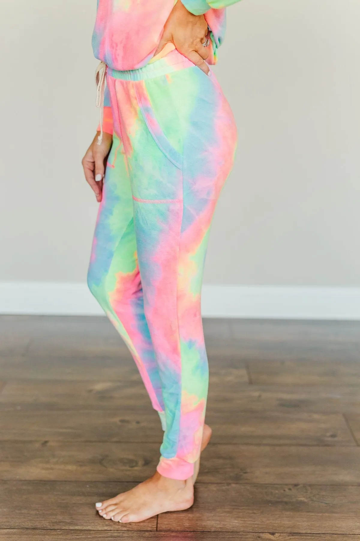 Radiant Smiles Tie-Dye Joggers- Rainbow