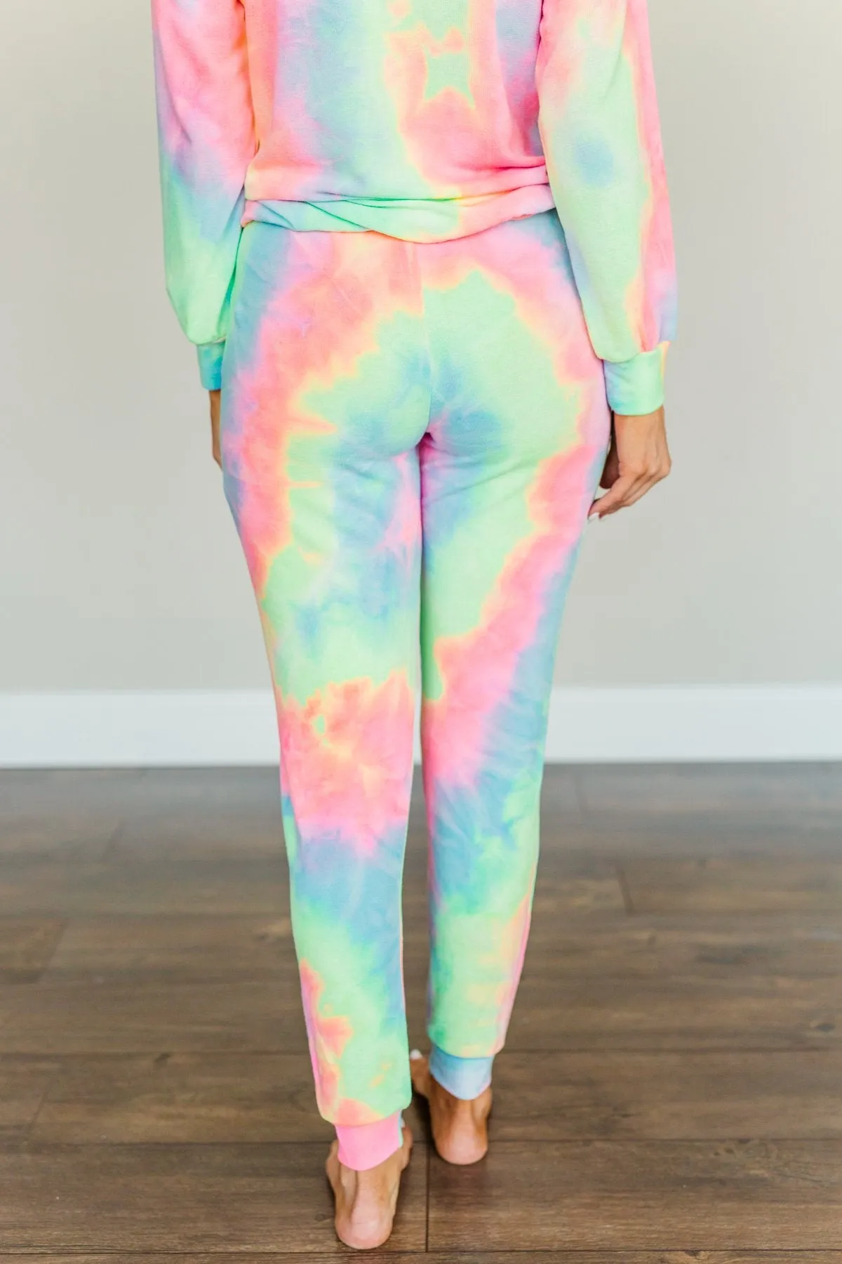 Radiant Smiles Tie-Dye Joggers- Rainbow