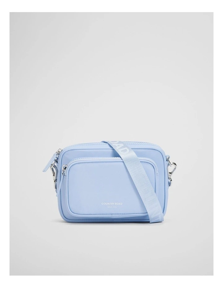 Recycled Polyester Mini Soft Crossbody Bag in Sky Blue