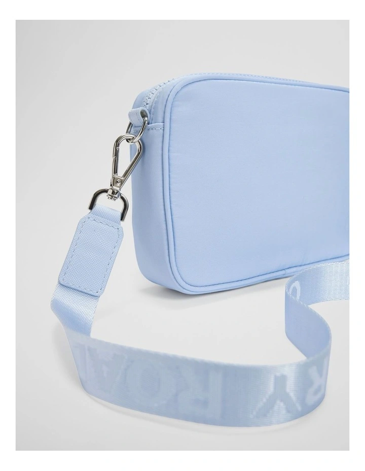 Recycled Polyester Mini Soft Crossbody Bag in Sky Blue