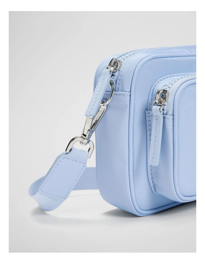 Recycled Polyester Mini Soft Crossbody Bag in Sky Blue