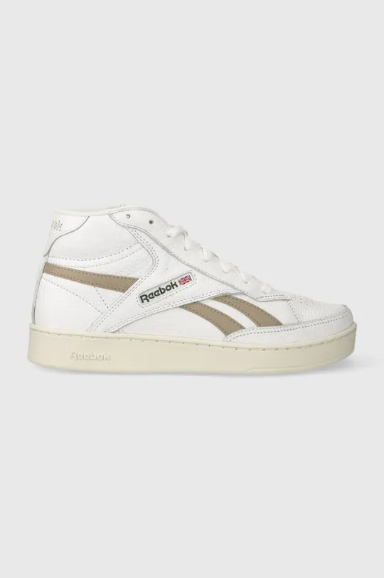 Reebok leather sneakers Club C Form Hi white color