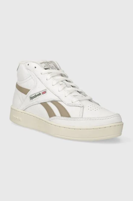 Reebok leather sneakers Club C Form Hi white color