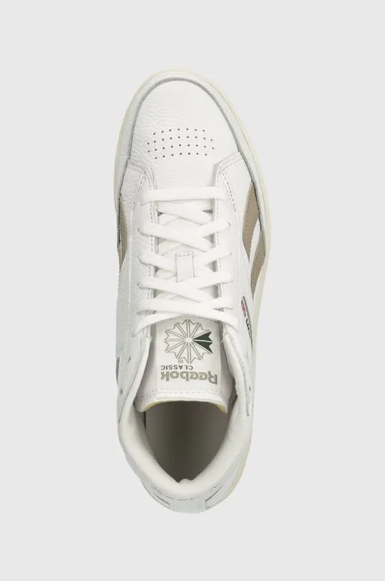 Reebok leather sneakers Club C Form Hi white color