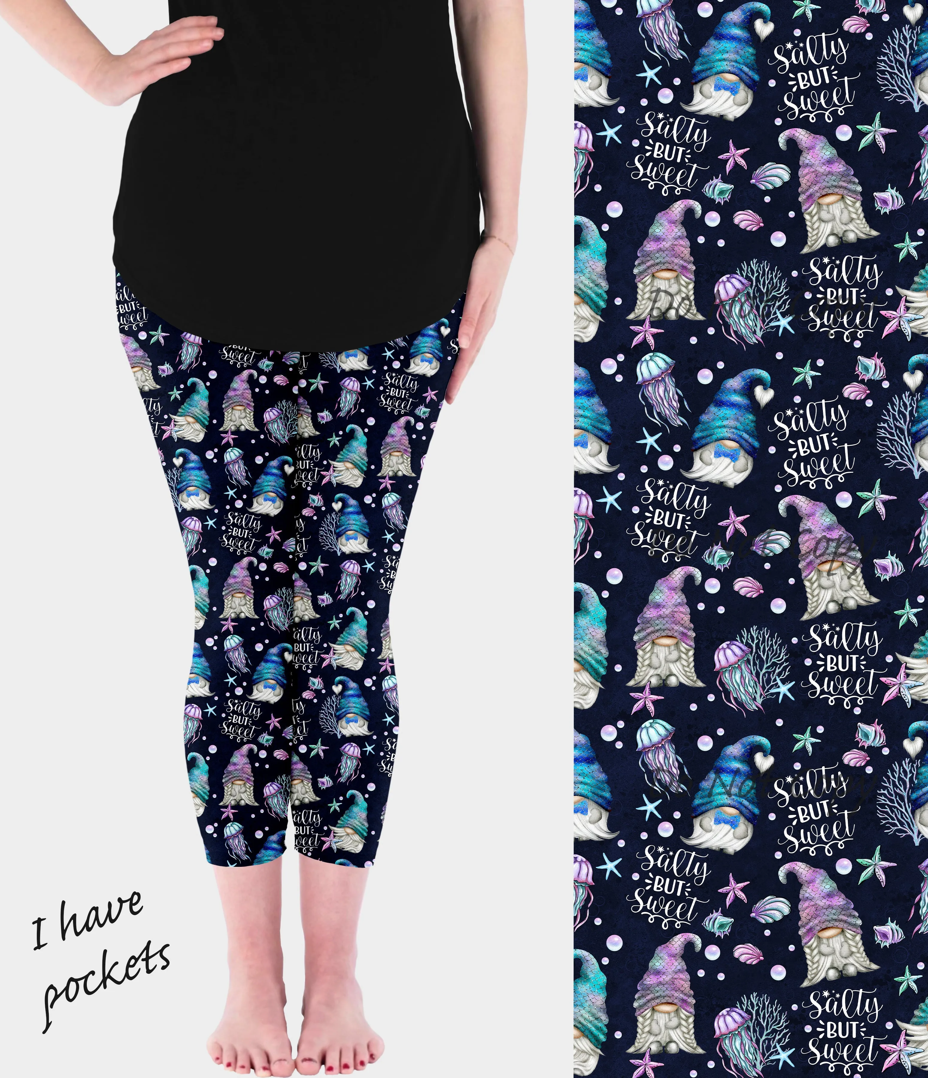 RTS - Mermaid Gnomes Leggings w/ Pockets