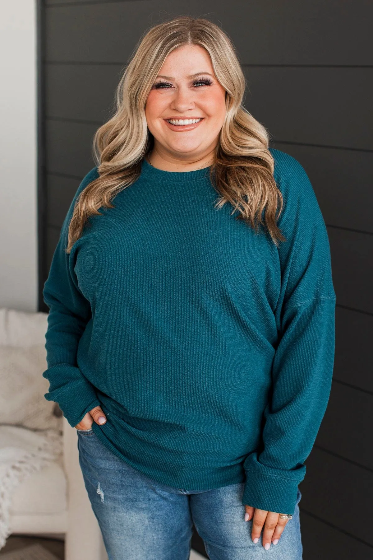 Rule The Room Pullover Top- Teal