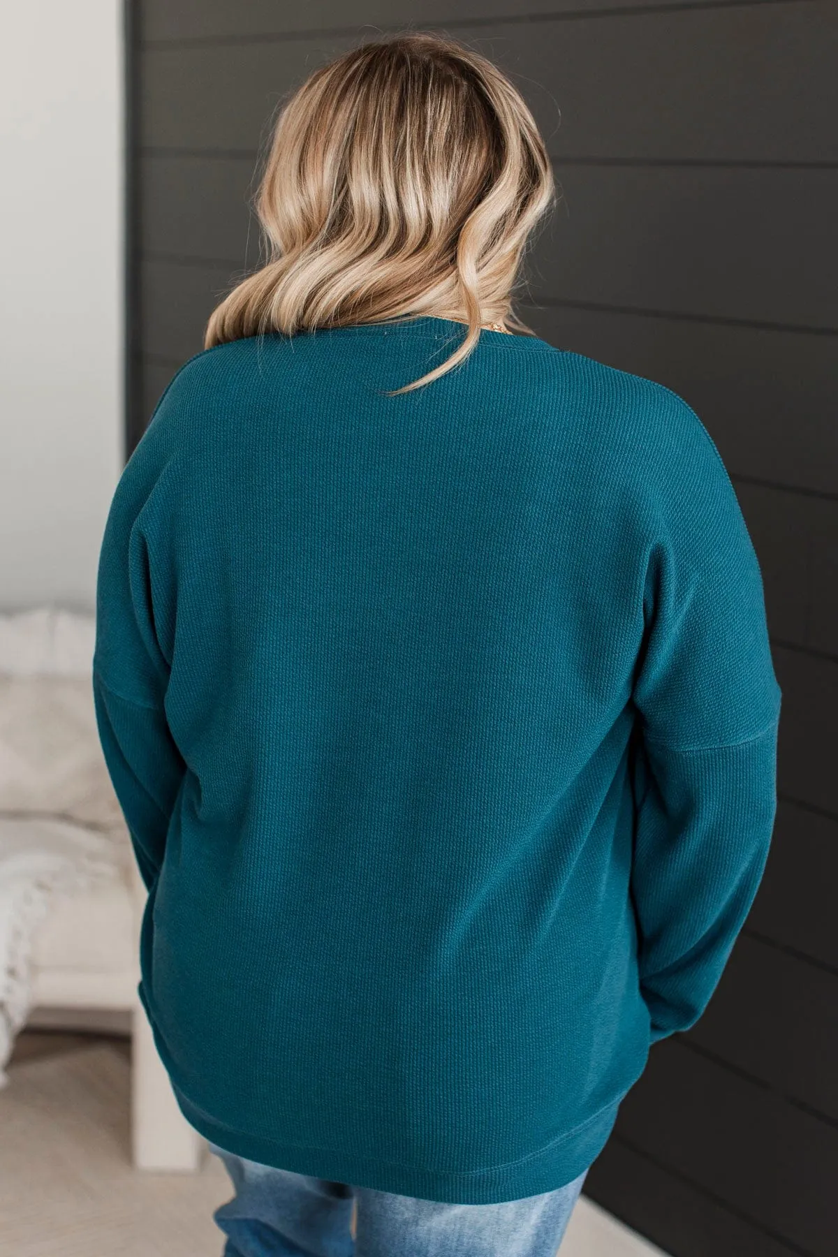 Rule The Room Pullover Top- Teal