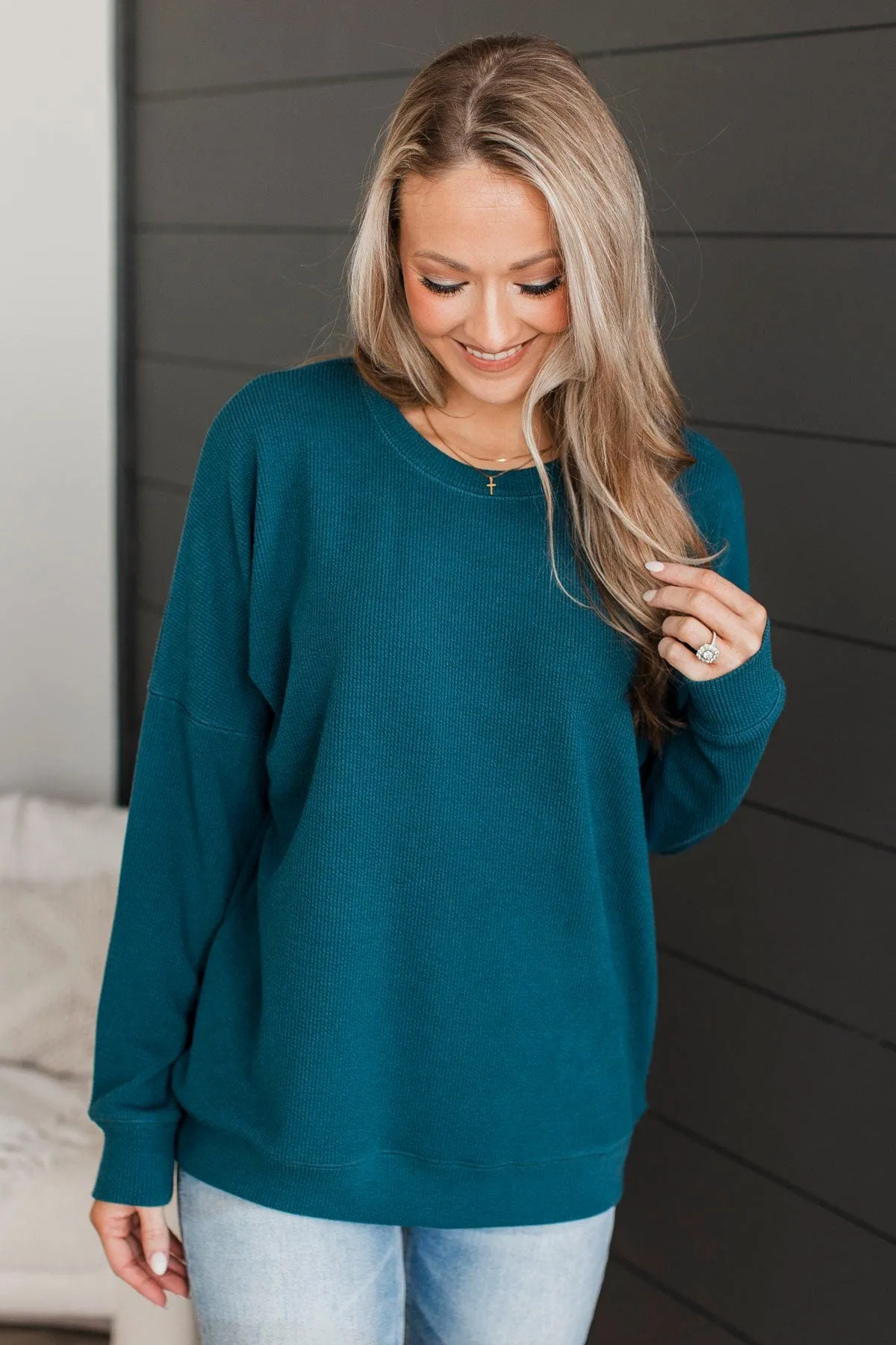 Rule The Room Pullover Top- Teal