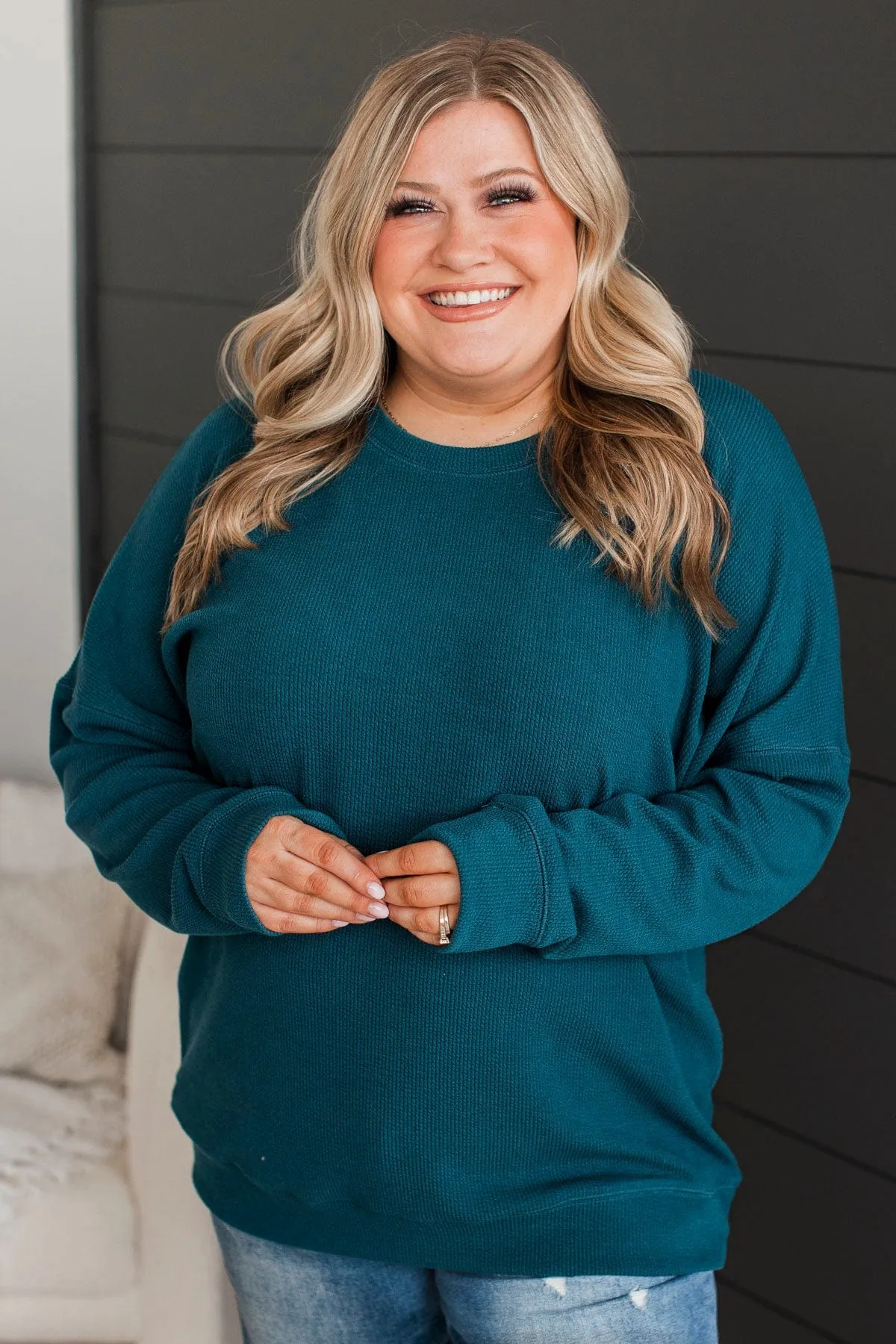 Rule The Room Pullover Top- Teal