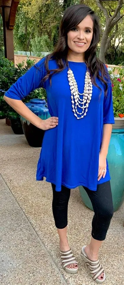 S / M :  Blue Flutter Tunic