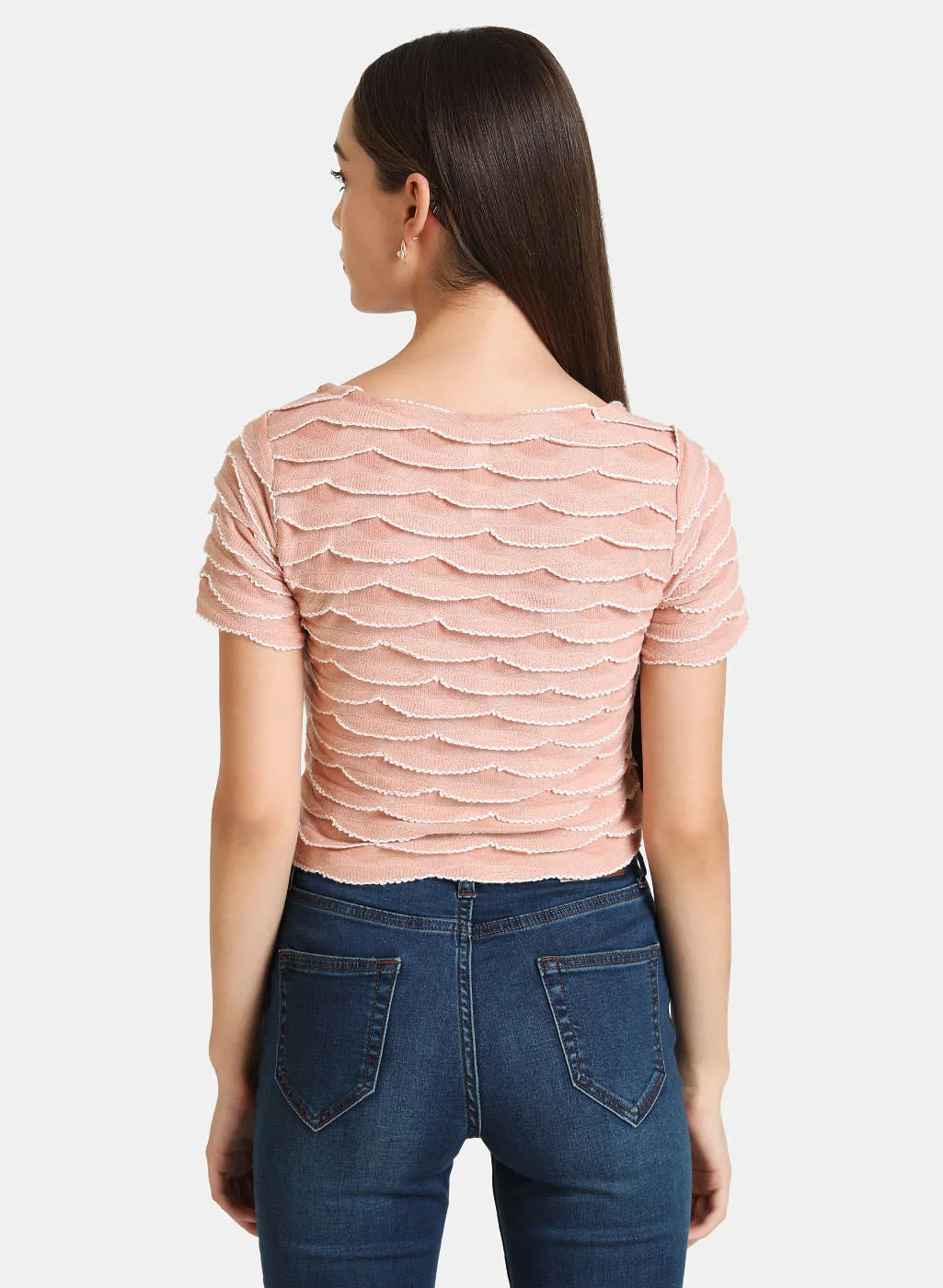 Scallop Detailed Crop Top