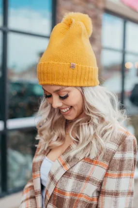 Solid Color Knit Pom Beanie - 6 Colors