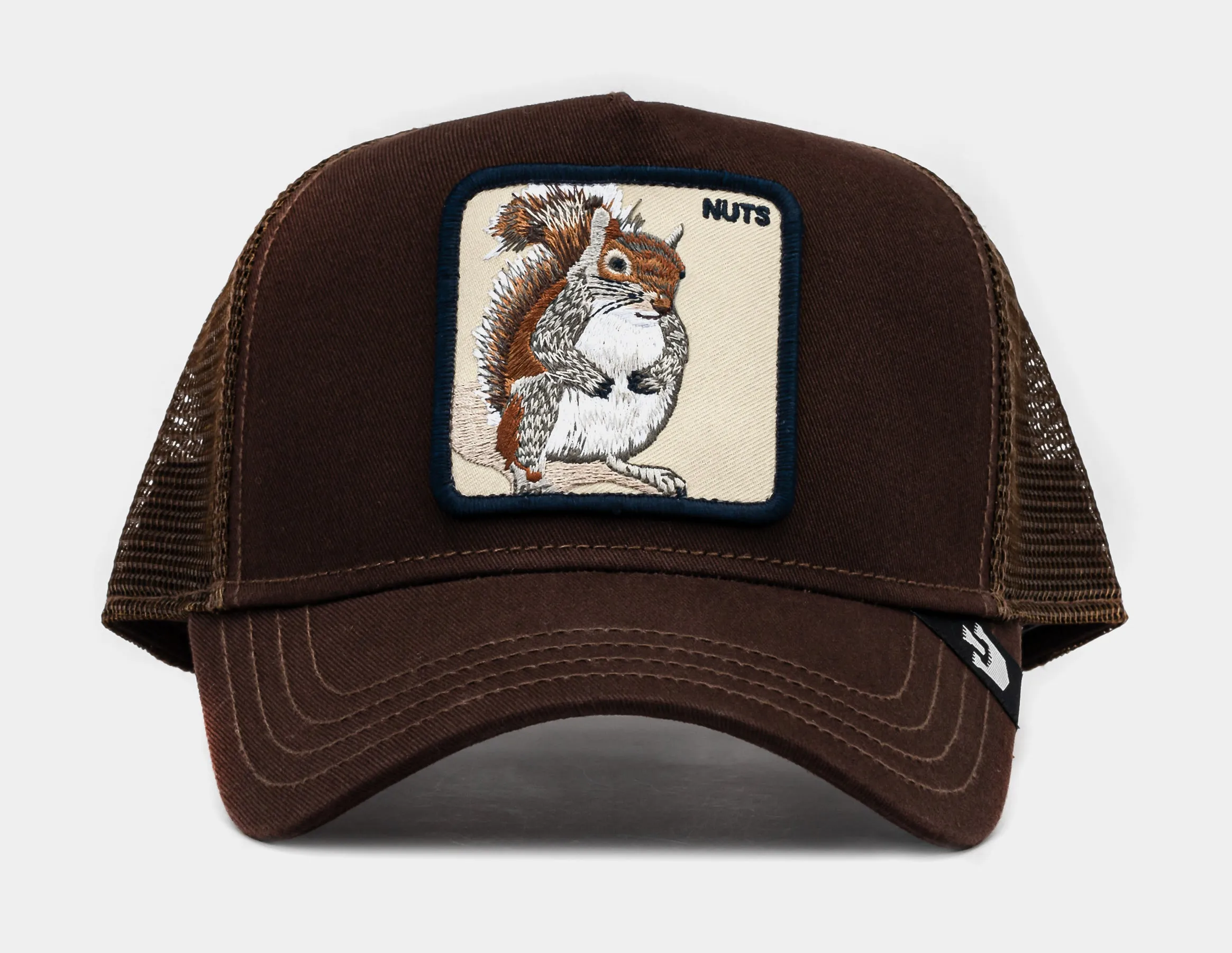 Squirrel 14x14 Trucker Mens Hat (Brown/White)