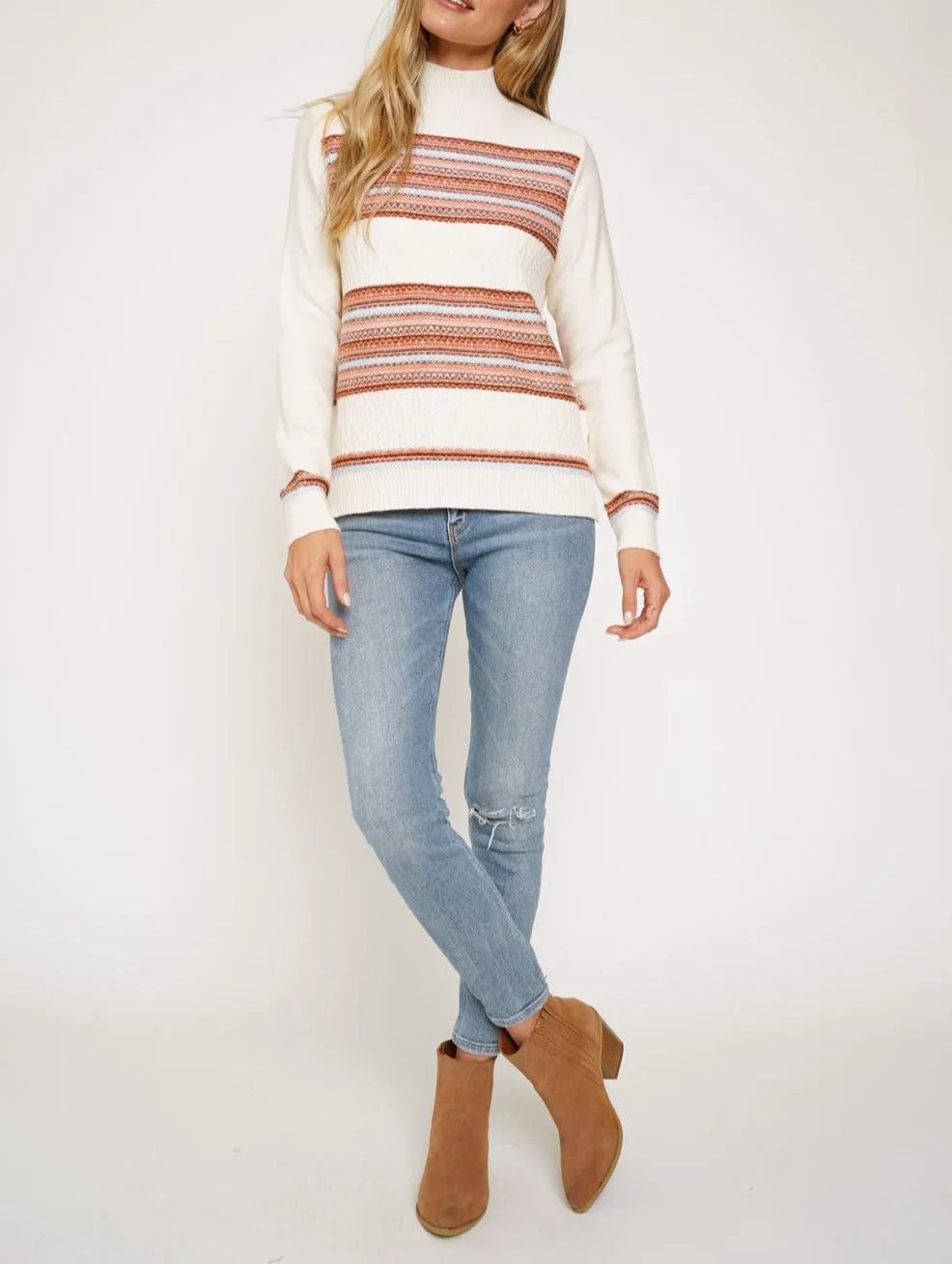 Stripe Mix Pullover