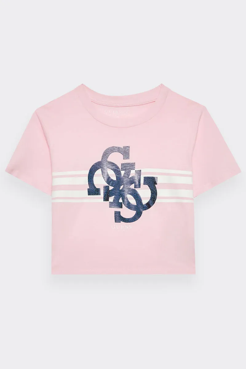 T-SHIRT CON STAMPA LOGO 4G ROSA