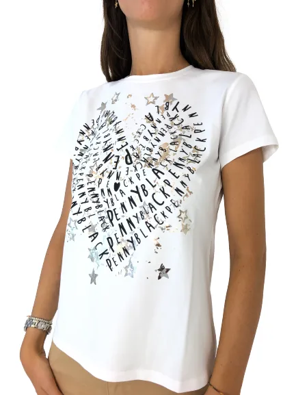 T-SHIRT DONNA BIANCA CON STAMPA CUORE