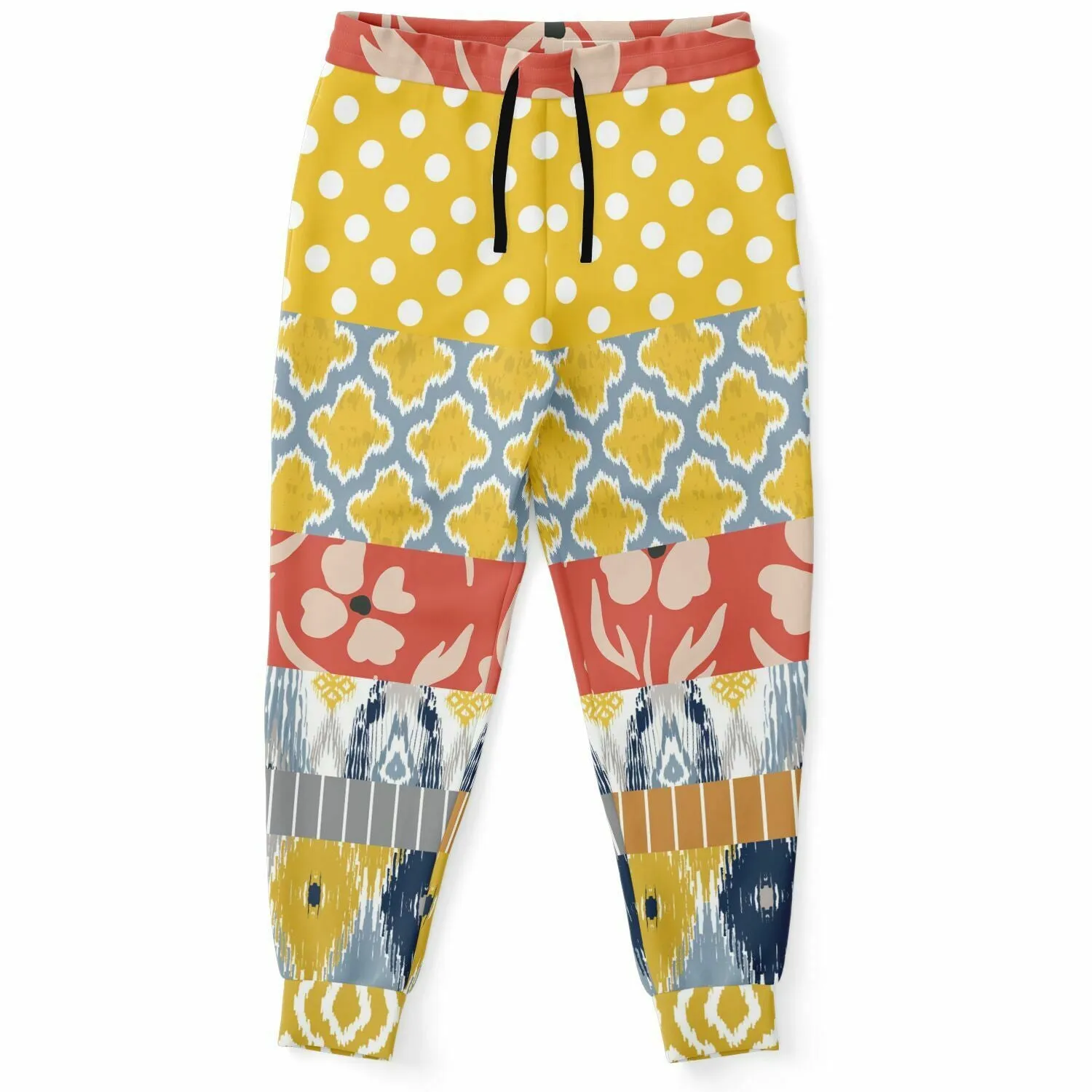 Tallulah Bankhead Yellow Patchwork Unisex Eco-Poly Joggers