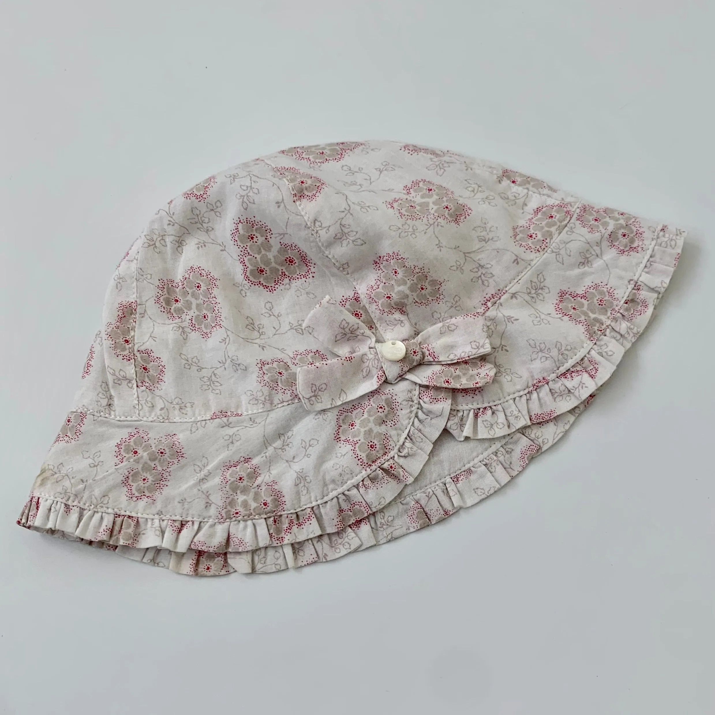 Tartine et Chocolat Floral Cotton Hat: 18 Months